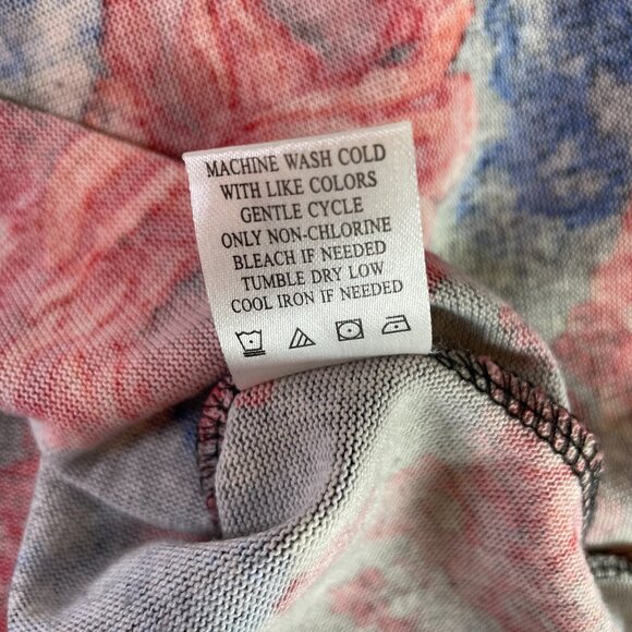 Almost Famous Girl's Size L Floral Dress Red Pink Blue Short Sleeves Tie Back - Picture 11 of 11